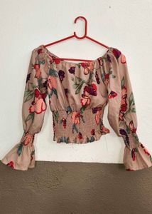 Floral Print Smocked Top