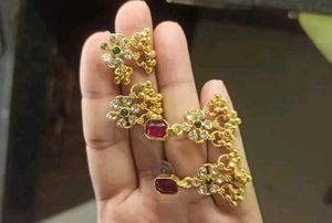 Combo Jewellery Gold Plated Green, Pink , diamond
