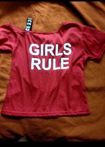 Girls Rule Red Graphic Tee