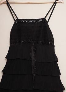 Black Ruffled Tiered Party Dress