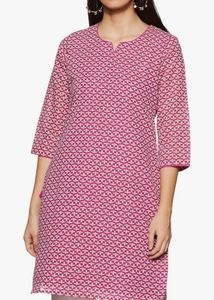 Purple Printed Kurta Top