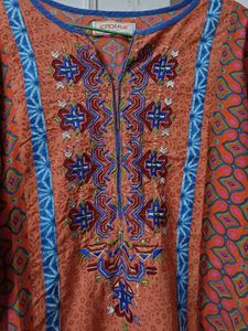 ✨Rust Elegance Cotton Kurta – Timeless Style✨