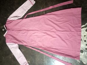 Pink Dress with White Accents