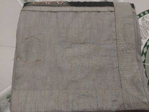 Grey Saree With Special Design &amp; Stiched Blouse