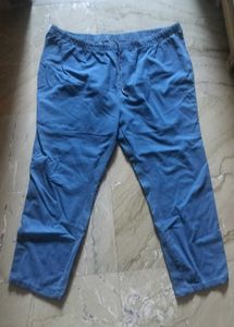 Blue Casual Denim Pants Plus Size