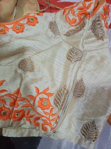 Beautiful Orange - Golden Lehanga Choli