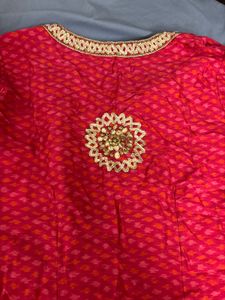 Pink Embroidered Kurta
