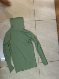 Green Turtleneck Top
