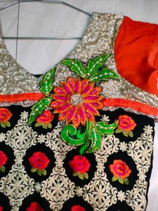 XXL Size Partywear Sequence Embroidery Kurta