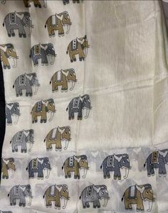 Elegant Elephant Print Saree