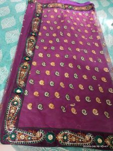 Purple 💜 Half Net Saree