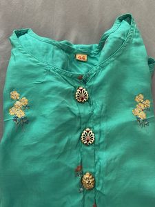 Elegant Embroidered Kurta, 42-44inch Length