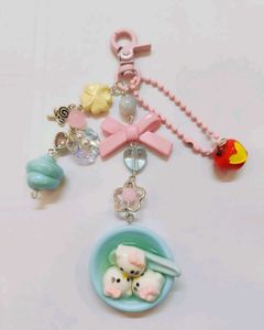Hello Kitty Bead Soup Keychain
