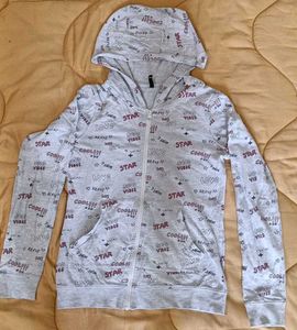 Cute Printed Zip-Up Hoodie