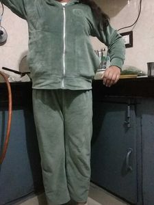 Green Velour Loungewear Set