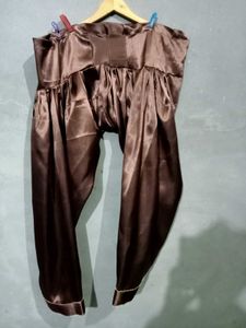 Brown Satin Salwar Suit