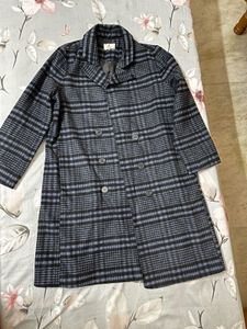 Plaid Wool Trench Coat