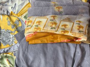 Floral Print Midi Kurta Salwar Dupatta Set