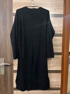 Black Ribbed Knit Dress
