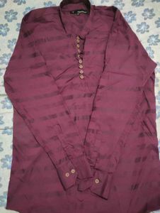 Maroon Striped Kurta for Men