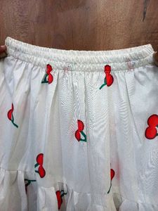 Cherry Print Tiered Skirt