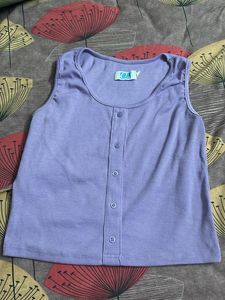 Lavender Button-Up Tank Top