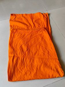 Orange Embroidered Suit With Dupatta