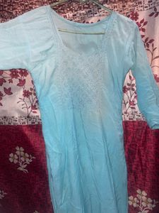 Teal Flowy Kurti