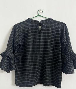 Checkered Bell Sleeve Top/ Vintage y2k inspired