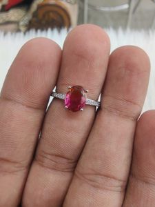 Pink Tourmaline 925 Silver Ring