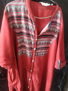 Red Boho Tunic Dress