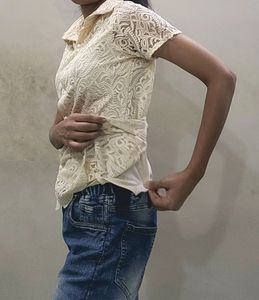 Cream shirt Top