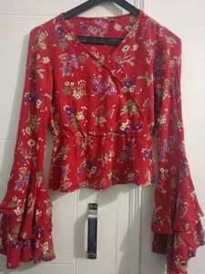 Floral Red Top