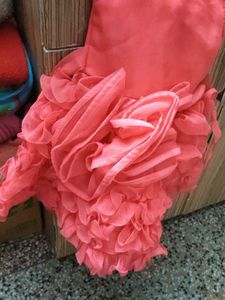 Coral Ruffle Party Dress