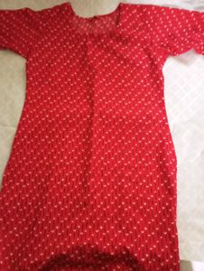 Pink &amp; Gold Print Kurti 4 Kurtas