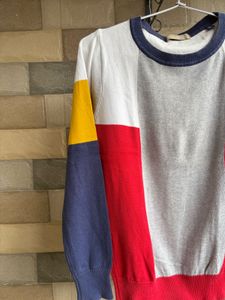 Color Block Crewneck Sweater