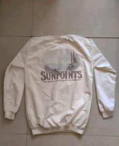 Cream Sweatshirt With Backprint