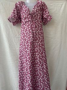 Pink Floral Dress - S