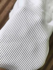 Casual White Ribbed Pants
