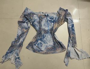 whimsical blue fairy top