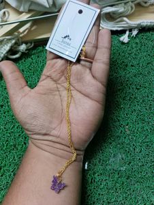 Butterfly Pendant Necklace And Bracelet