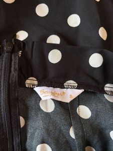 Berrylush Polka Dot Black Long Skirt