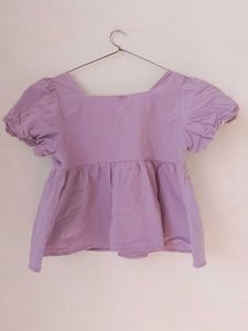 Lilac Puff Sleeve Top