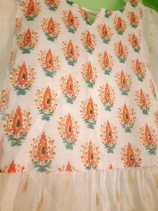 Tiered White Print Dress