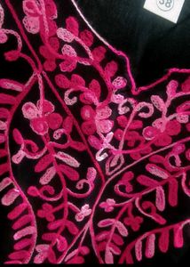 Embroidered Black Kurta