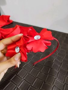 Red Flower Hair Band