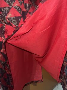 Red &amp; Black Printed Kurta with Dupatta