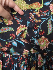 Sangria Floral Print Peplum Top
