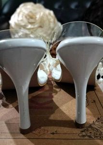 🤍White Pearl design High heels🤍
