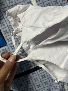 White Lace-Up Corset Top